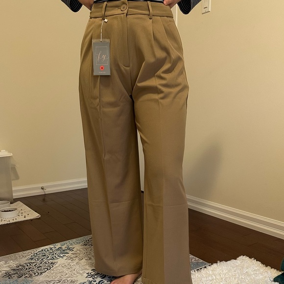 Wide leg pants beige/camel - Picture 5 of 7